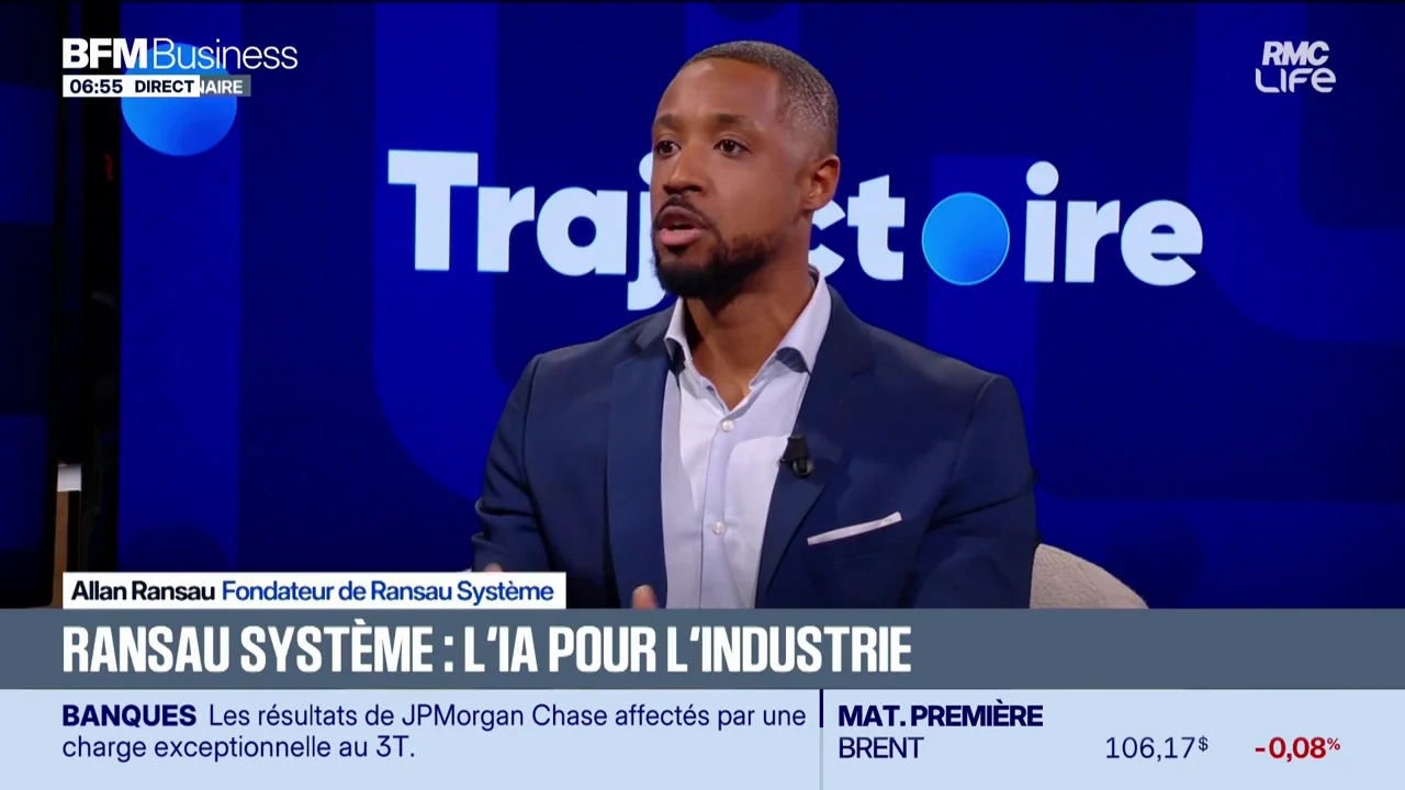 Allan Ransau à l'écran, bandeau « Fondateur de Ransau Système » et titre « RANSAU SYSTÈME : l'IA pour l'industrie »